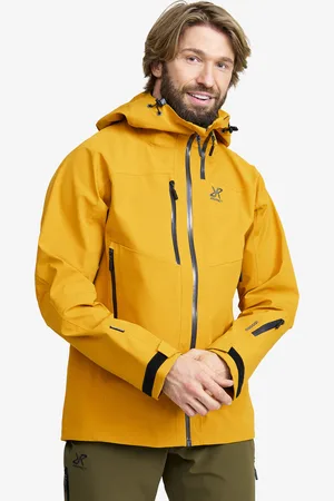 RevolutionRace Cyclone 3L Shell Jacket Miehet Golden Yellow, Koko:L - > Sade- Ja Kuoritakit