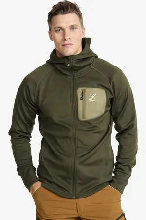 RevolutionRace Evolution Stretch Fleece Hoodie Miehet Forest Night, Koko:3XL - Miehet > Paidat > Fleece & Välikerrokset