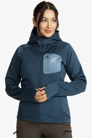 RevolutionRace Evolution Stretch Fleece Hoodie Naiset Moonlit Ocean/Stellar, Koko:2XL - > Paidat > Fleecet & Välikerrokset