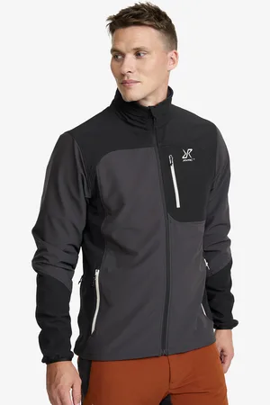 RevolutionRace Ridge Trek Jacket Miehet Black/Anthracite, Koko:2XL - Ulkoilutakki, Kuoritakki & Tuulitakki