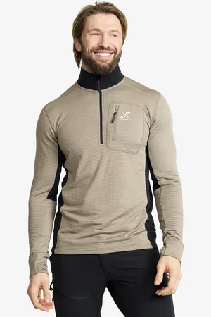 RevolutionRace Waffle Half-zip Fleece Miehet Brindle, Koko:3XL - Miehet > Paidat > Fleece & Välikerrokset