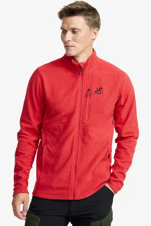 RevolutionRace Essential Full-zip Fleece Miehet Salsa, Koko:2XL - Miehet > Paidat > Fleece & Välikerrokset