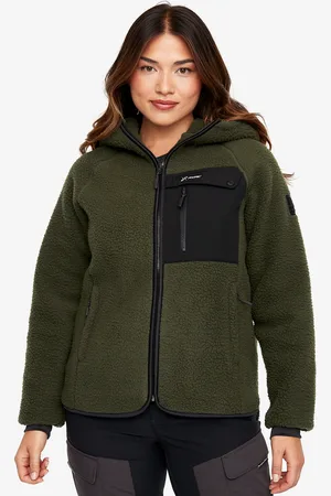 RevolutionRace Sherpa Hoodie Naiset Forest Night, Koko:2XL - > Paidat > Fleecet & Välikerrokset