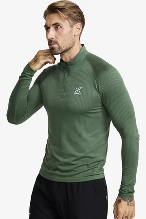 RevolutionRace Focus Half-zip Seamless Top Miehet Garden Topiary, Koko:3XL-4XL - Miehet > Paidat > Pitkähihaiset Paidat