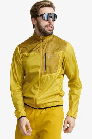 RevolutionRace Unit Light Windbreaker Miehet Mango Mint/Golden Palm, Koko:2XL - > Tuulitakit