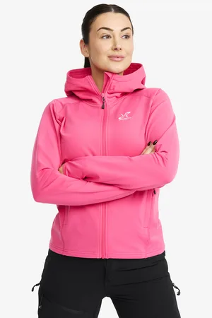 RevolutionRace Evolution Light Stretch Fleece Hoodie Naiset Fandango Pink, Koko:2XL - > Paidat > Fleecet & Välikerrokset