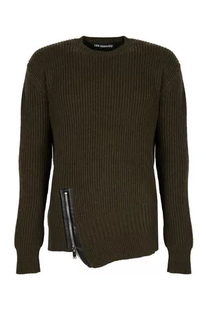 Les Hommes Neulepusero LJK106-656U | Round Neck Sweater with Asymetric Zip EU S