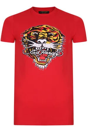 ED HARDY Lyhythihainen t-paita Tiger mouth graphic t-shirt red EU S