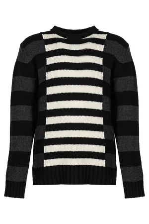 Les Hommes Neulepusero LLK113-654U | Wool Stripes Round Neck Jumper EU L