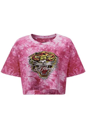 ED HARDY T-paidat & Poolot Los tigre grop top hot pink EU S