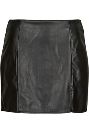 ONLY Lyhyt hame ONLLENI FAUX LEATHER SLIT SKIRT PNT EU S