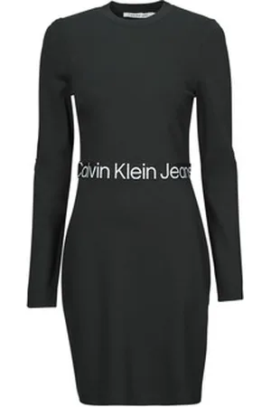 Calvin Klein Lyhyt mekko LOGO ELASTIC MILANO LS DRESS EU M