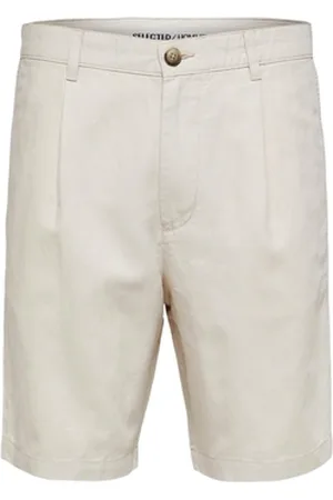 SELECTED Shortsit & Bermuda-shortsit Comfort-Jones Linen - Oatmeal EU S