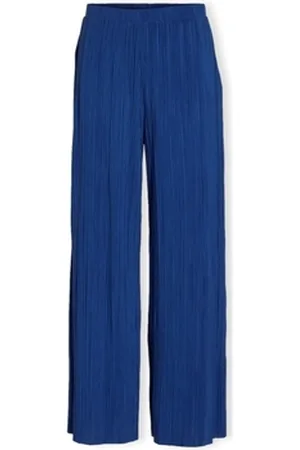 VILA Housut Noos Trousers Plise - True Blue EU XL