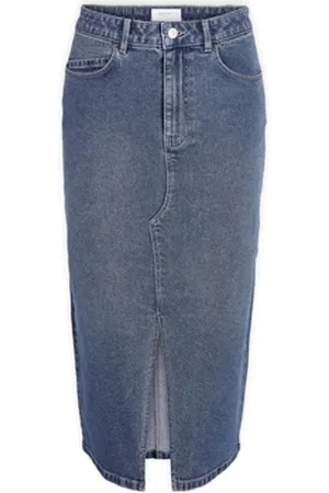 Noisy May Lyhyt hame Noos Kath Midi Skirt - Medium Blue Denim EU S