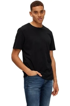 SELECTED T-paidat & Poolot Noos Pan Linen T-Shirt - Black EU S