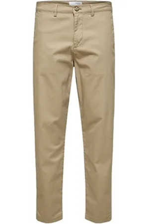 SELECTED Housut Noos Slim Tape New Miles Pants - Greige US 33 / 34