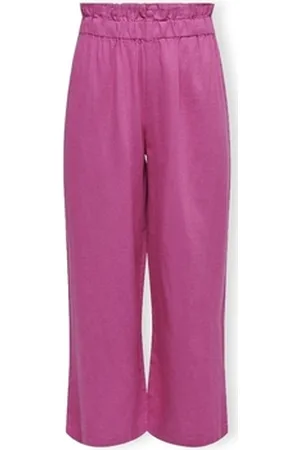 ONLY Housut Solvi-Caro Linen Trousers - Raspberry Rose EU M