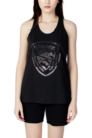 Blauer Lyhythihainen t-paita LOGO PAILLETTES 23SBLDH03408-005707 EU L