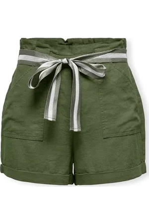 ONLY Shortsit & Bermuda-shortsit Luna Linen Shorts - Olive Green EU S