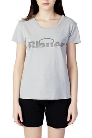 Blauer Lyhythihainen t-paita LOGO PAILLETTES 23SBLDH02405-005707 EU XS