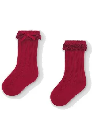 Mayoral Korkeavartiset sukat 10834 Calcetines Rojo 12 kuukautta