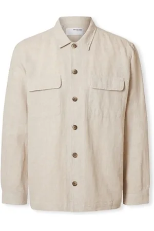 SELECTED Pitkähihainen paitapusero Noos Leroy Sun Shirt - Pure Cashmere EU S