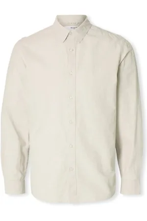SELECTED Pitkähihainen paitapusero Noos Slim-Sun Shirt - Pure Cashmere EU S