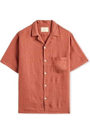 Portuguese Flannel Pitkähihainen paitapusero Linen Camp Collar Shirt - Terracota EU S