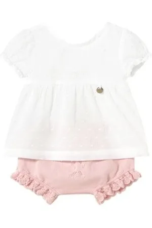 Mayoral Mekot 1257 Conjunto blusa y cubrepañal Rosa 3 kuukautta