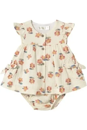 Mayoral Mekot 1851 Conjunto vestido y cubrepañal Naranja 9 kuukautta