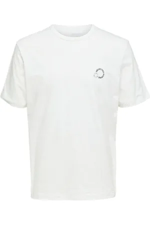 SELECTED T-paidat & Poolot Logo Print T-Shirt - Cloud Dancer EU M