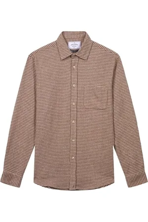 Portuguese Flannel Pitkähihainen paitapusero Abstract Pied Poule Shirt - Brown EU XL