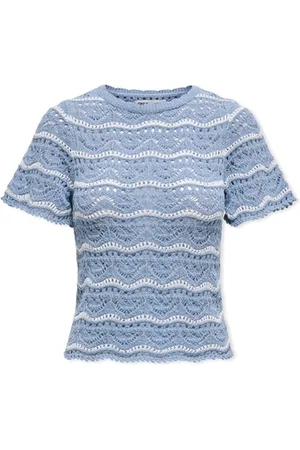ONLY Neulepusero Anna Sofia Life Knit - Forever Blue/Cloud Dancer EU S