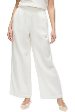 VILA Housut Lania Wide Trousers - Snow White FR 34