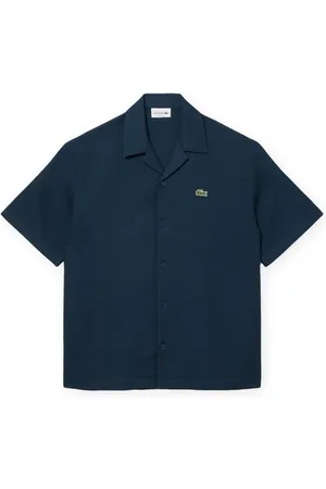 Lacoste Pitkähihainen paitapusero Relaxed Fit Waffle Texture Shirt - Blue FR 38