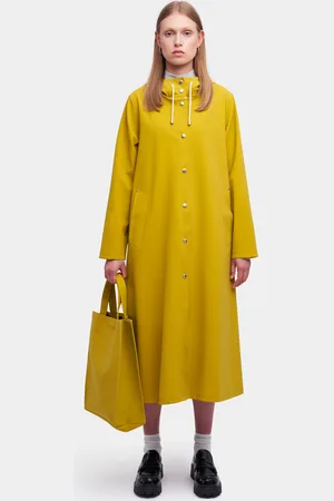 Stutterheim Mosebacke Long Matte Print Raincoat Gold
