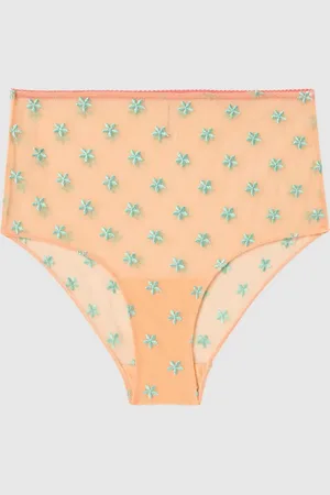 Understatement Mesh Highwaist Briefs Peach/Turquoise
