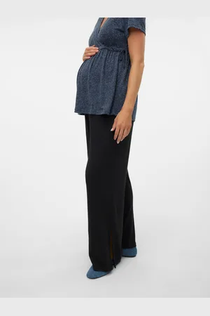 Mama;licious Wide Leg Fit Sivuhalkiot Housut