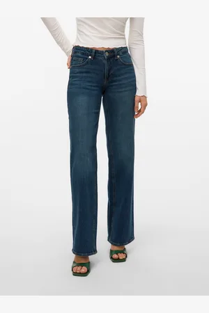 VERO MODA Vmvanessa Matala Vyötärö Wide Leg Fit Farkut