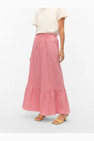 VERO MODA Vmcheck Korkea Vyötärö Pitkä Hame