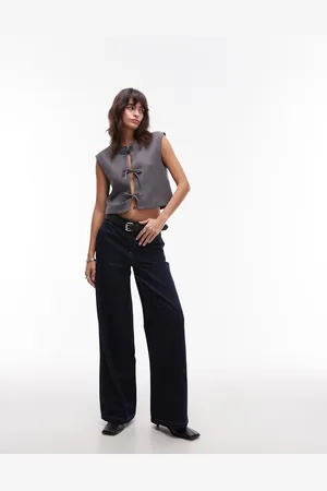 Topshop Tie Front Cropped Waistcoat
