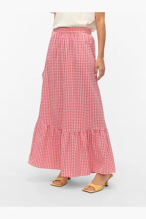 VERO MODA Vmcheck Korkea Vyötärö Pitkä Hame