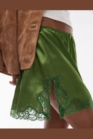 Topshop Satin Lace Petticoat Mini Skirt