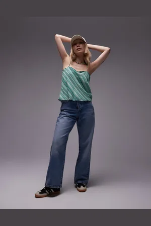 Topshop Petite Mid Rise Loose Fit Straight Jeans