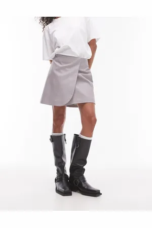 Topshop Faux Leather Wrap Mini Skirt