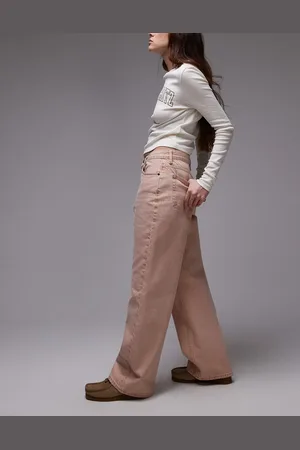 Topshop Mid Rise Loose Fit Straight Jeans