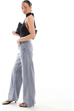 Topshop Mid Rise Loose Fit Straight Jeans