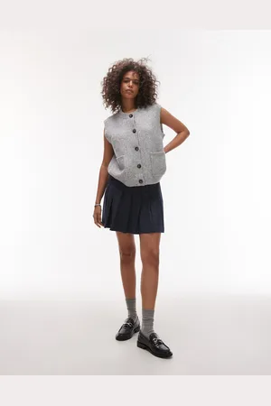 Topshop Knitted Crew Pocket Waistcoat