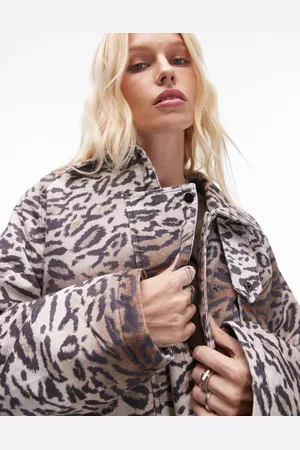 Topshop Leopard Print Cotton Long Jacket
